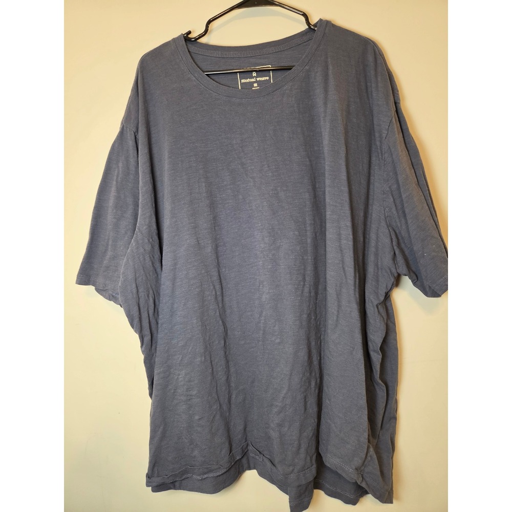 Mutual Weave Mens 5XL Slate Blue Slub Knit Crew Neck Short Sleeve T-Shirt